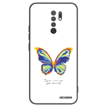 Picasee silikonowe czarne etui na Xiaomi Redmi 9 - Diamanty White