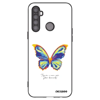 Picasee silikonowe czarne etui na Realme 5 - Diamanty White