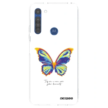 Etui na Motorola Moto G8 - Diamanty White