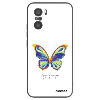 Picasee silikonowe czarne etui na Xiaomi Poco F3 - Diamanty White