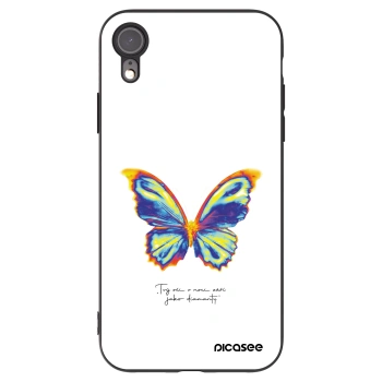 Picasee silikonowe czarne etui na Apple iPhone XR - Diamanty White
