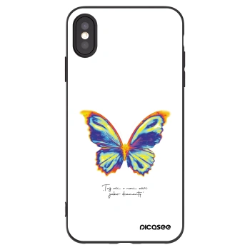 Picasee silikonowe czarne etui na Apple iPhone XS Max - Diamanty White