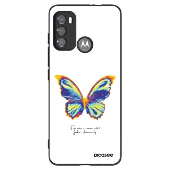 Picasee silikonowe czarne etui na Motorola Moto G60 - Diamanty White