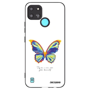 Picasee silikonowe czarne etui na Realme C21Y - Diamanty White