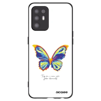 Picasee silikonowe czarne etui na OPPO A94 5G - Diamanty White