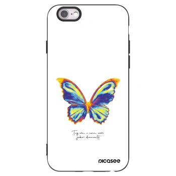 Picasee silikonowe czarne etui na Apple iPhone 6/6S - Diamanty White