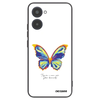 Picasee silikonowe czarne etui na Realme 10 4G - Diamanty White