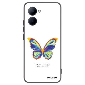 Picasee silikonowe czarne etui na Realme C33 (2023) - Diamanty White
