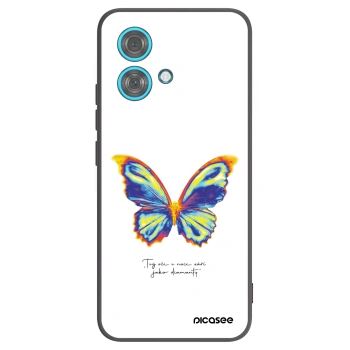 Picasee silikonowe czarne etui na Motorola Edge 40 Neo - Diamanty White