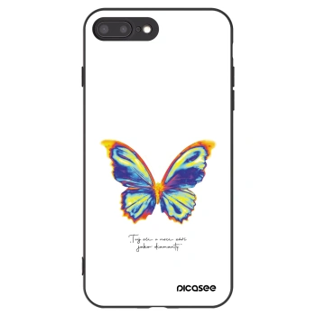 Picasee silikonowe czarne etui na Apple iPhone 8 Plus - Diamanty White