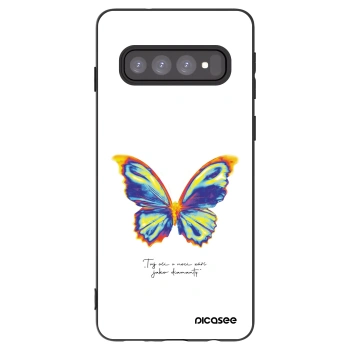 Picasee silikonowe czarne etui na Samsung Galaxy S10 G973 - Diamanty White