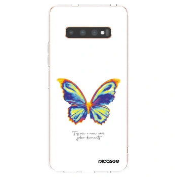 Picasee silikonowe przeźroczyste etui na Samsung Galaxy S10 Plus G975 - Diamanty White