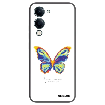 Picasee silikonowe czarne etui na Vivo Y29s 5G - Diamanty White