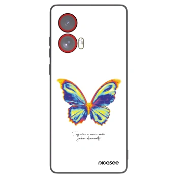 Picasee silikonowe czarne etui na Motorola Edge 50 Fusion - Diamanty White