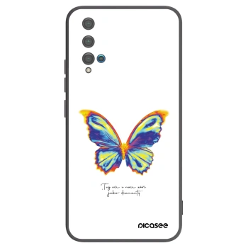 Picasee silikonowe czarne etui na Huawei Nova 5T - Diamanty White