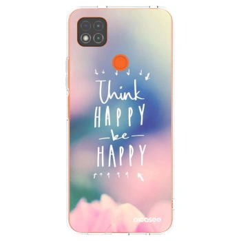 Picasee silikonowe przeźroczyste etui na Xiaomi Redmi 9C - Think happy be happy
