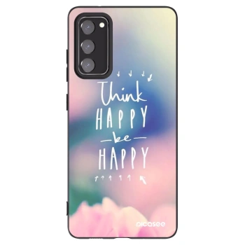 Picasee silikonowe czarne etui na Samsung Galaxy S20 FE - Think happy be happy