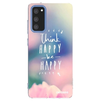 Picasee silikonowe przeźroczyste etui na Samsung Galaxy S20 FE - Think happy be happy