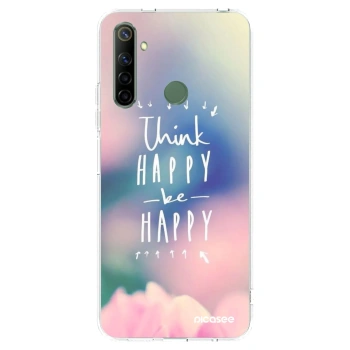 Picasee silikonowe przeźroczyste etui na Realme 6i - Think happy be happy