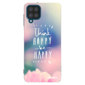 Picasee silikonowe przeźroczyste etui na Samsung Galaxy A12 A125F - Think happy be happy