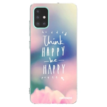 Picasee silikonowe przeźroczyste etui na Samsung Galaxy M31s - Think happy be happy