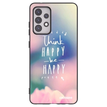Picasee silikonowe czarne etui na Samsung Galaxy A52 5G A525F - Think happy be happy