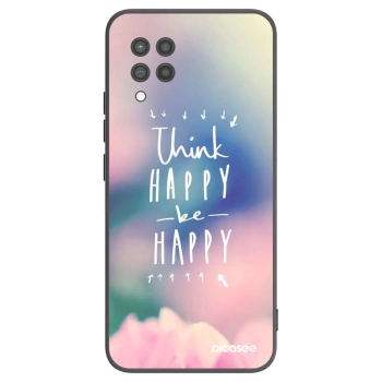Picasee silikonowe czarne etui na Samsung Galaxy A42 A426B - Think happy be happy