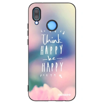 Picasee silikonowe czarne etui na Huawei P20 Lite - Think happy be happy