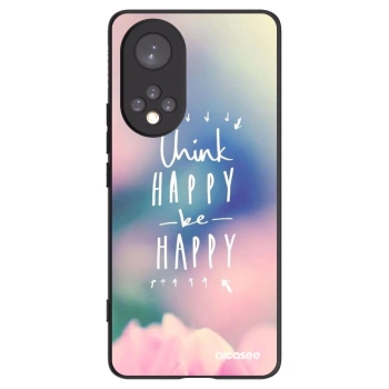 Picasee silikonowe czarne etui na Honor 50 5G - Think happy be happy