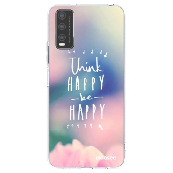 Picasee silikonowe przeźroczyste etui na Vivo Y20s - Think happy be happy