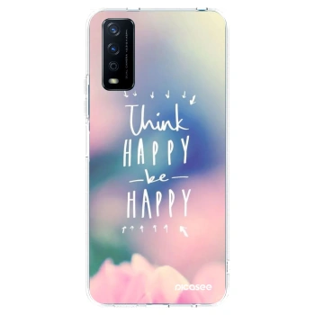 Picasee silikonowe przeźroczyste etui na Vivo Y11s - Think happy be happy