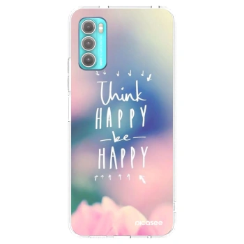 Picasee silikonowe przeźroczyste etui na Motorola Moto G60 - Think happy be happy