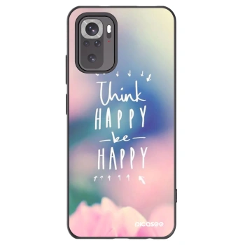 Picasee silikonowe czarne etui na Xiaomi Redmi Note 11S 4G - Think happy be happy
