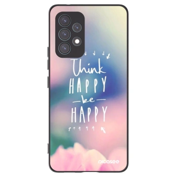 Picasee silikonowe czarne etui na Samsung Galaxy A53 5G A536 - Think happy be happy