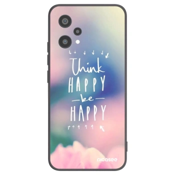Picasee silikonowe czarne etui na Realme 9 Pro 5G - Think happy be happy