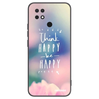 Picasee silikonowe czarne etui na Xiaomi Redmi 10C - Think happy be happy