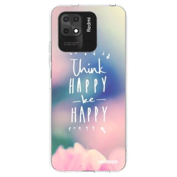 Picasee silikonowe przeźroczyste etui na Xiaomi Redmi 10C - Think happy be happy