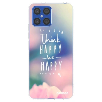 Picasee silikonowe przeźroczyste etui na Honor X8 4G - Think happy be happy