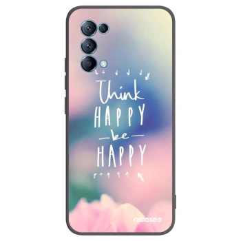 Picasee silikonowe czarne etui na OPPO Reno 5 5G - Think happy be happy