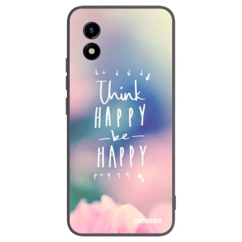 Picasee silikonowe czarne etui na Vivo Y01 - Think happy be happy