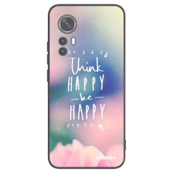 Picasee silikonowe czarne etui na Xiaomi 12X - Think happy be happy