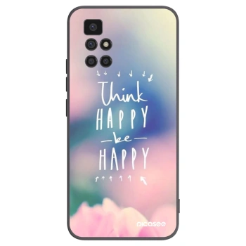 Picasee silikonowe czarne etui na Xiaomi Redmi 10 (2022) - Think happy be happy