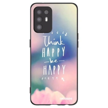 Picasee silikonowe czarne etui na OPPO A94 5G - Think happy be happy