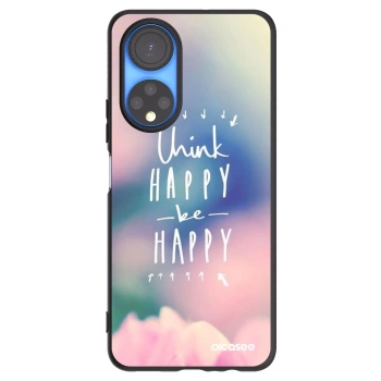 Picasee silikonowe czarne etui na Honor X7 - Think happy be happy