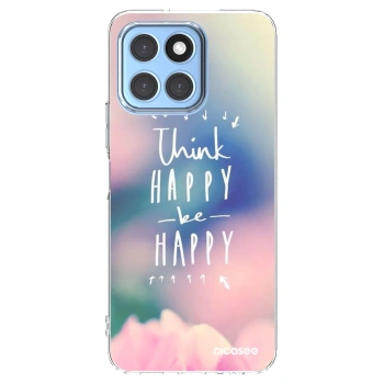 Picasee silikonowe przeźroczyste etui na Honor X6 - Think happy be happy
