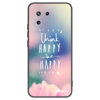 Picasee silikonowe czarne etui na Xiaomi 13 Pro - Think happy be happy
