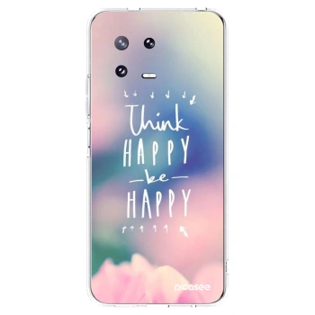Picasee silikonowe przeźroczyste etui na Xiaomi 13 Pro - Think happy be happy