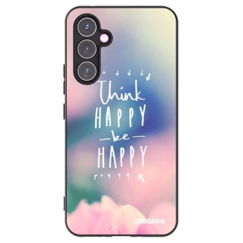 Picasee silikonowe czarne etui na Samsung Galaxy A54 5G A546B - Think happy be happy