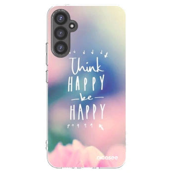 Picasee silikonowe przeźroczyste etui na Samsung Galaxy A34 5G A346B - Think happy be happy