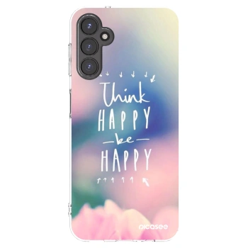 Picasee silikonowe przeźroczyste etui na Samsung Galaxy A14 5G A146P - Think happy be happy